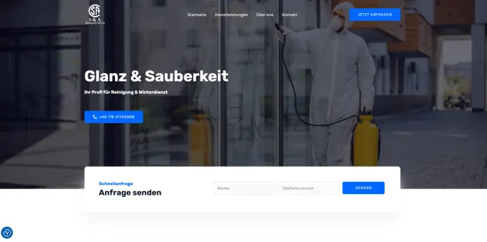 Website SA Gebäudereinigung