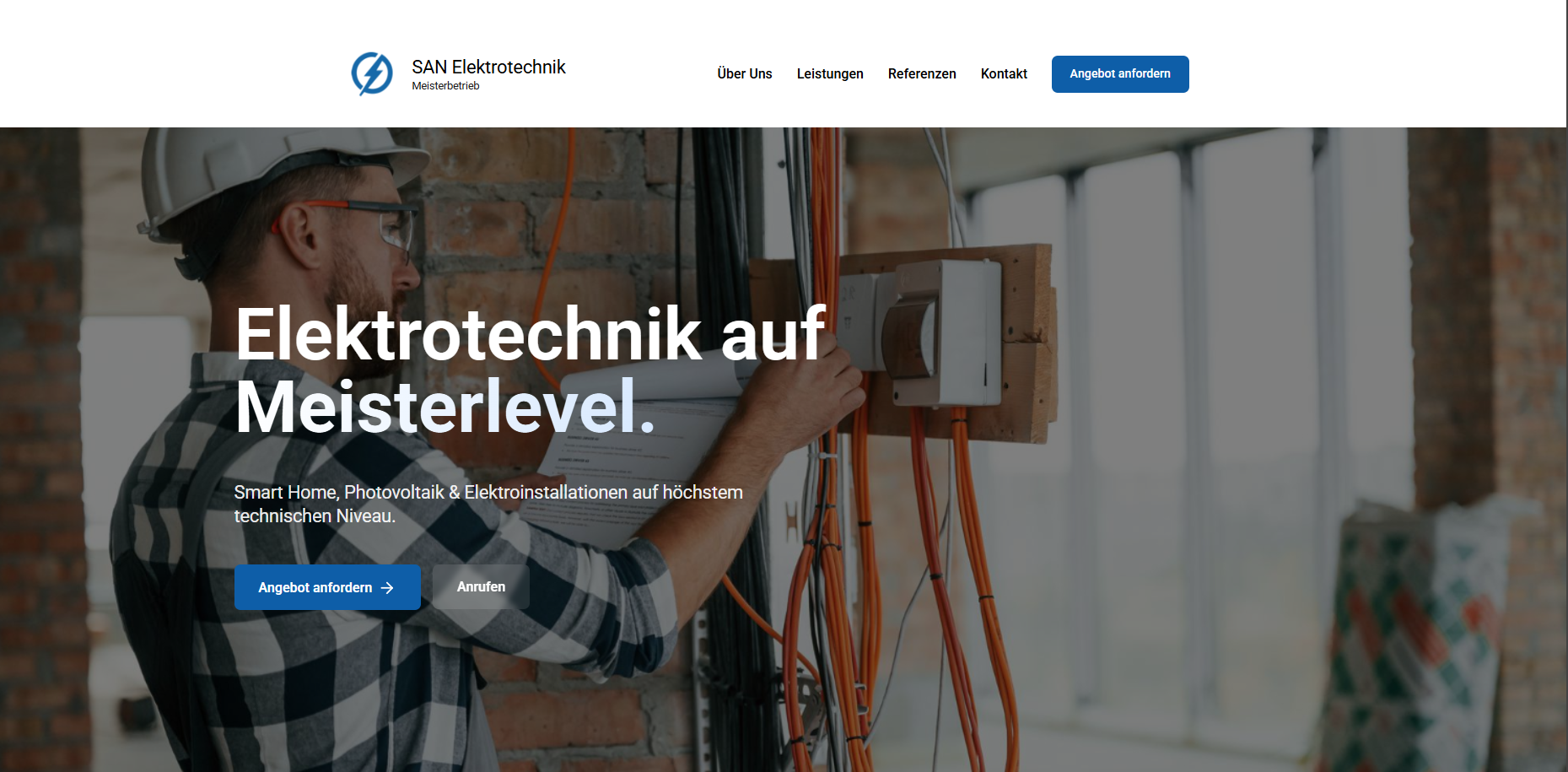 Website SAN Elektrotechnik
