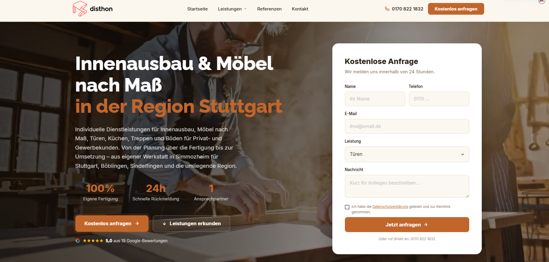 Website Disthon Dienstleistungen